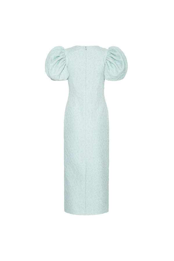 ROTATE Birger Christensen Jacquard Midi Puffy Dress - Plein Air