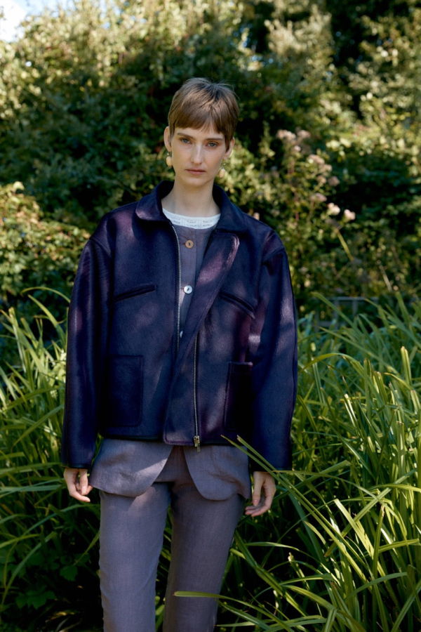 CAWLEY STUDIO Hair On Hide Leather Flying Jacket - Violet