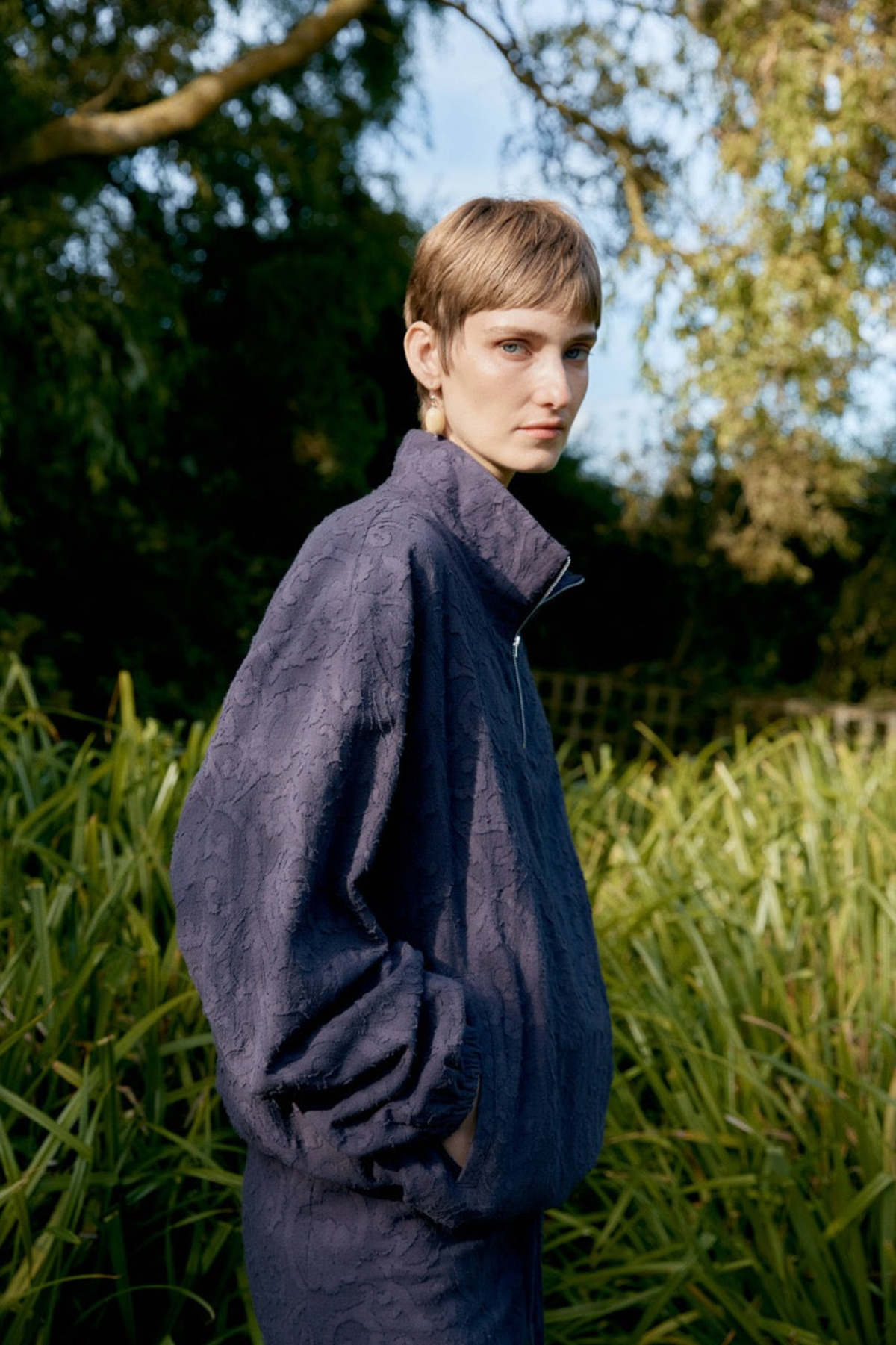 CAWLEY STUDIO Miles Pullover Jacket - Aubergine - Image 4 of 5