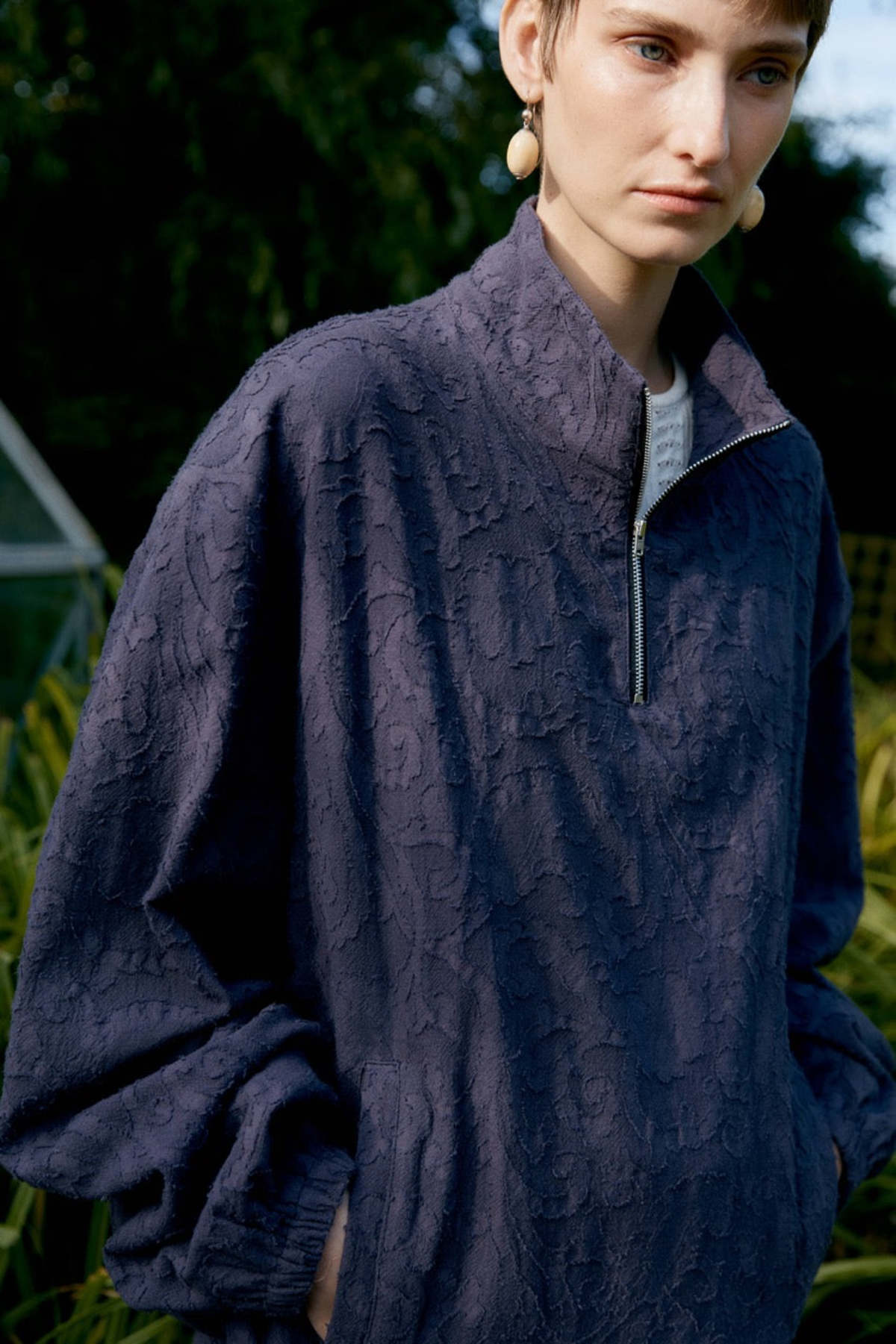 CAWLEY STUDIO Miles Pullover Jacket - Aubergine - Image 5 of 5