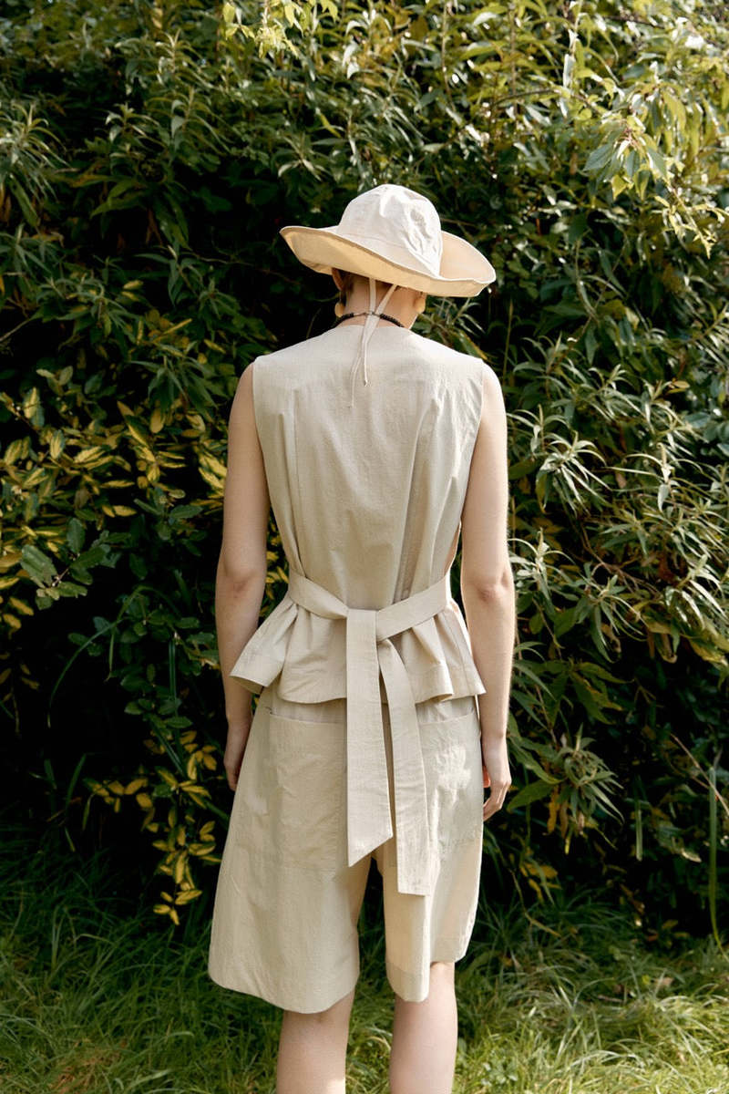 CAWLEY STUDIO Japanese Typewriter Cotton Flo Waistcoat - Oat