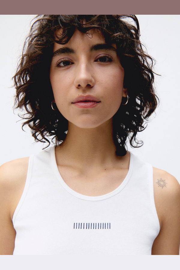 unfeigned Sleeveless Logo Top - White