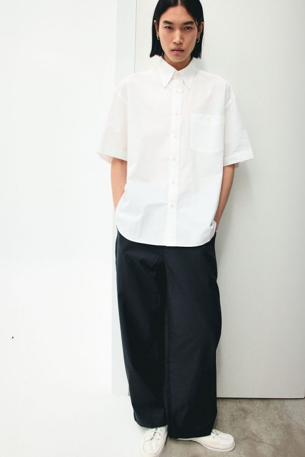 unfeigned Baggy Seersucker Shirt