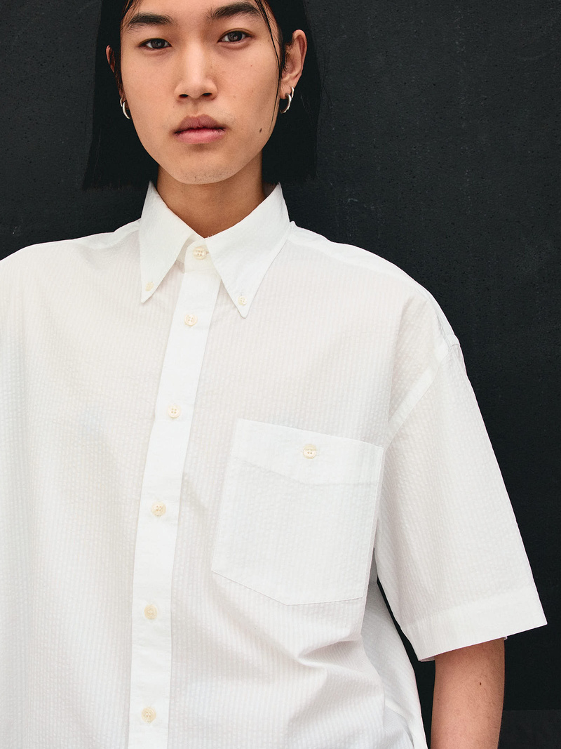 unfeigned Baggy Seersucker Shirt