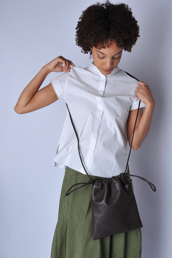 BEA MOMBAERS Large Drawstring Bag - Dark Brown