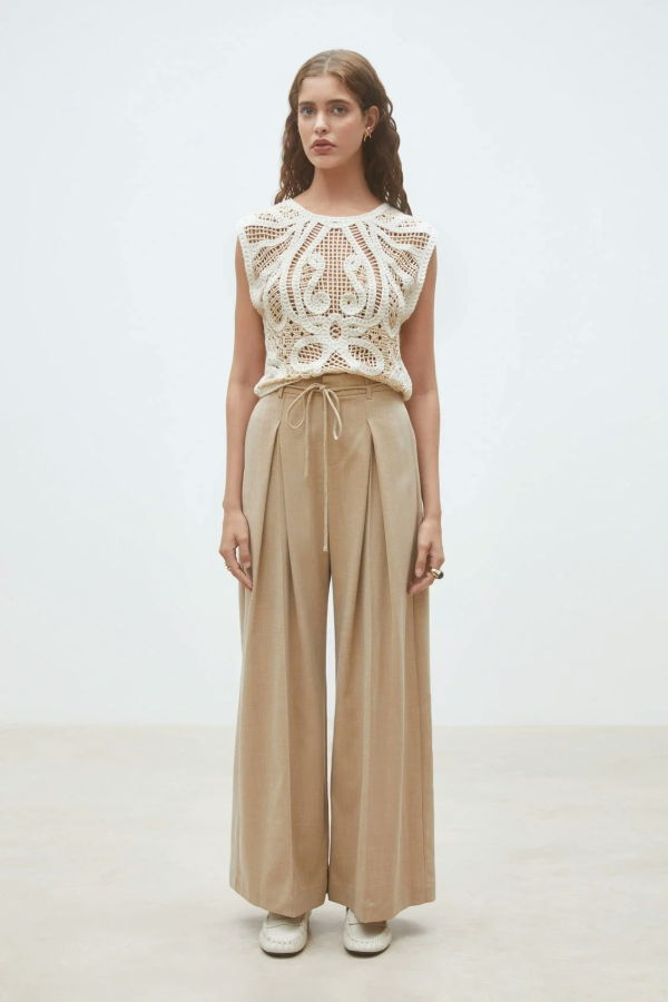 Suncoo Polonia Crochet Sleeveless Sweater