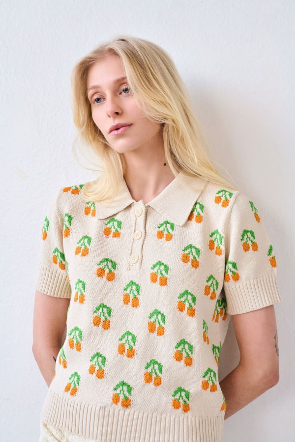 Gigi Cherry Polo Top