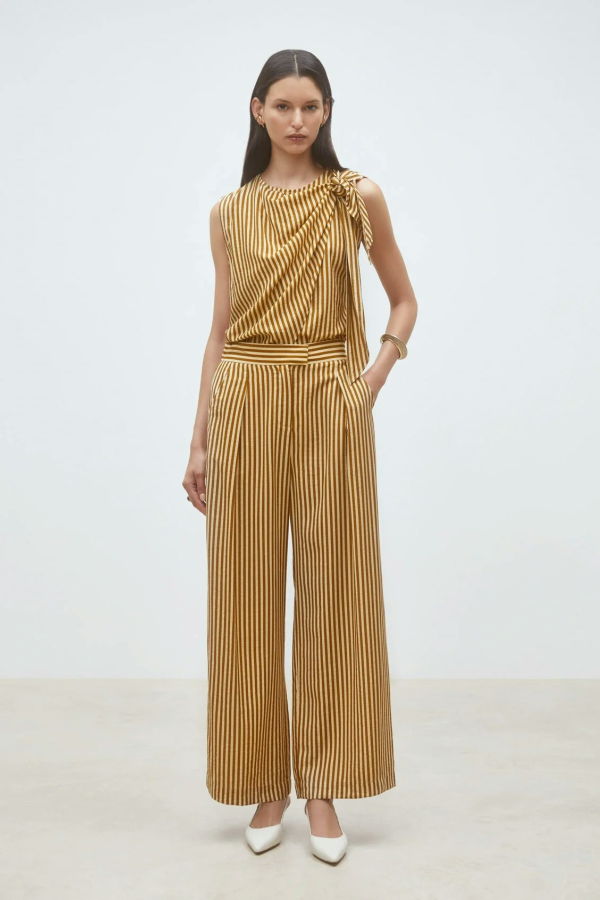 Suncoo Jorys Wide Leg Striped Pants