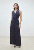 Suncoo Telma Satin Jumpsuit - Deep Blue - Thumbnail 2