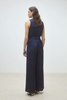 Suncoo Telma Satin Jumpsuit - Deep Blue - Thumbnail 4