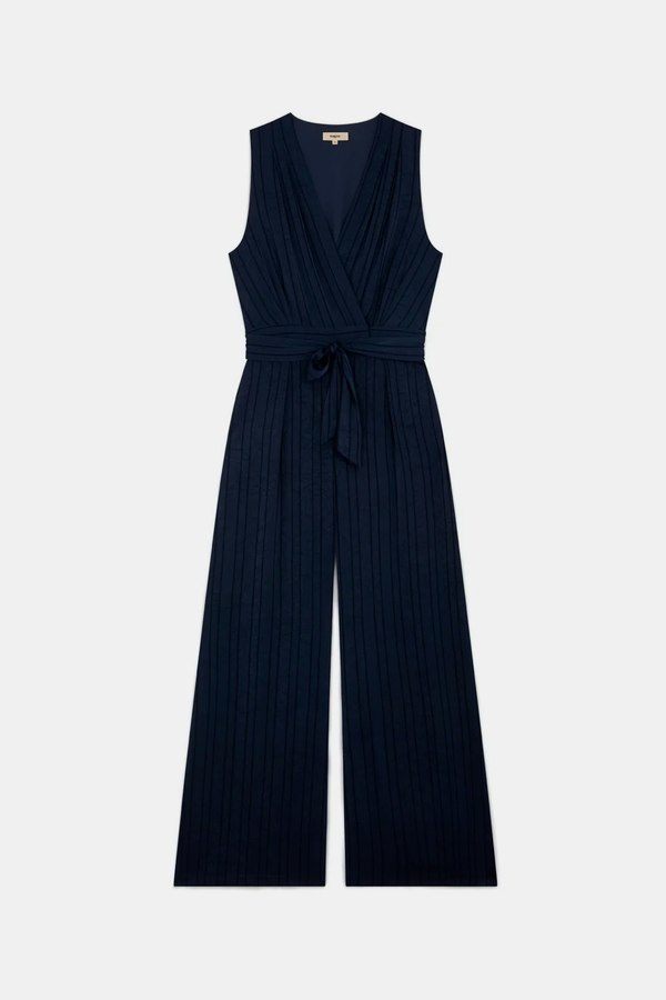 Suncoo Telma Satin Jumpsuit - Deep Blue