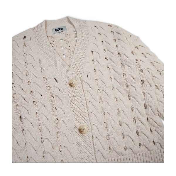 Gigi Knitwear Open Cable Cardigan Sweater - Natural
