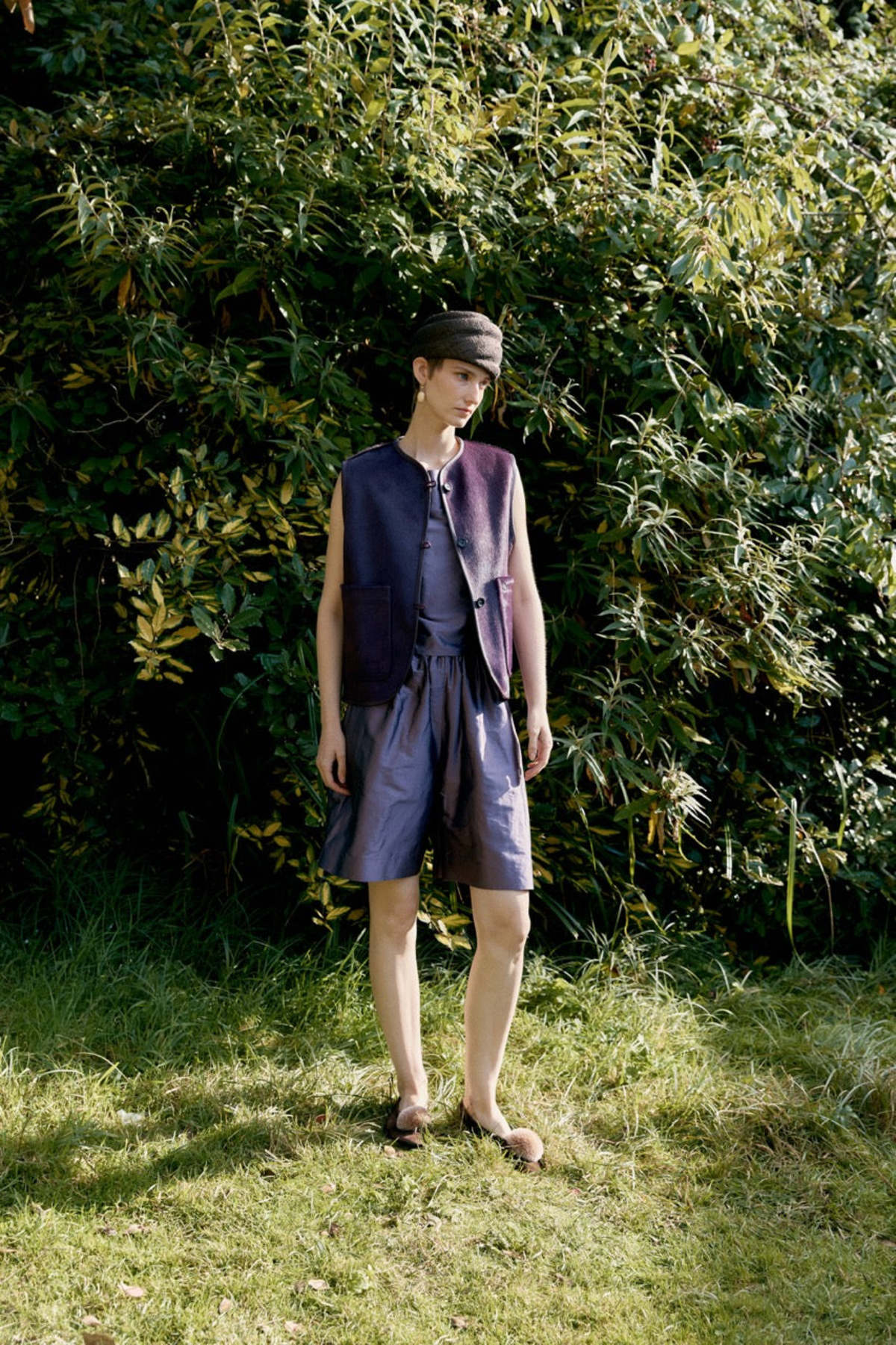 CAWLEY STUDIO Hair On Hide Leather Ella Vest - Violet - Image 1 of 6