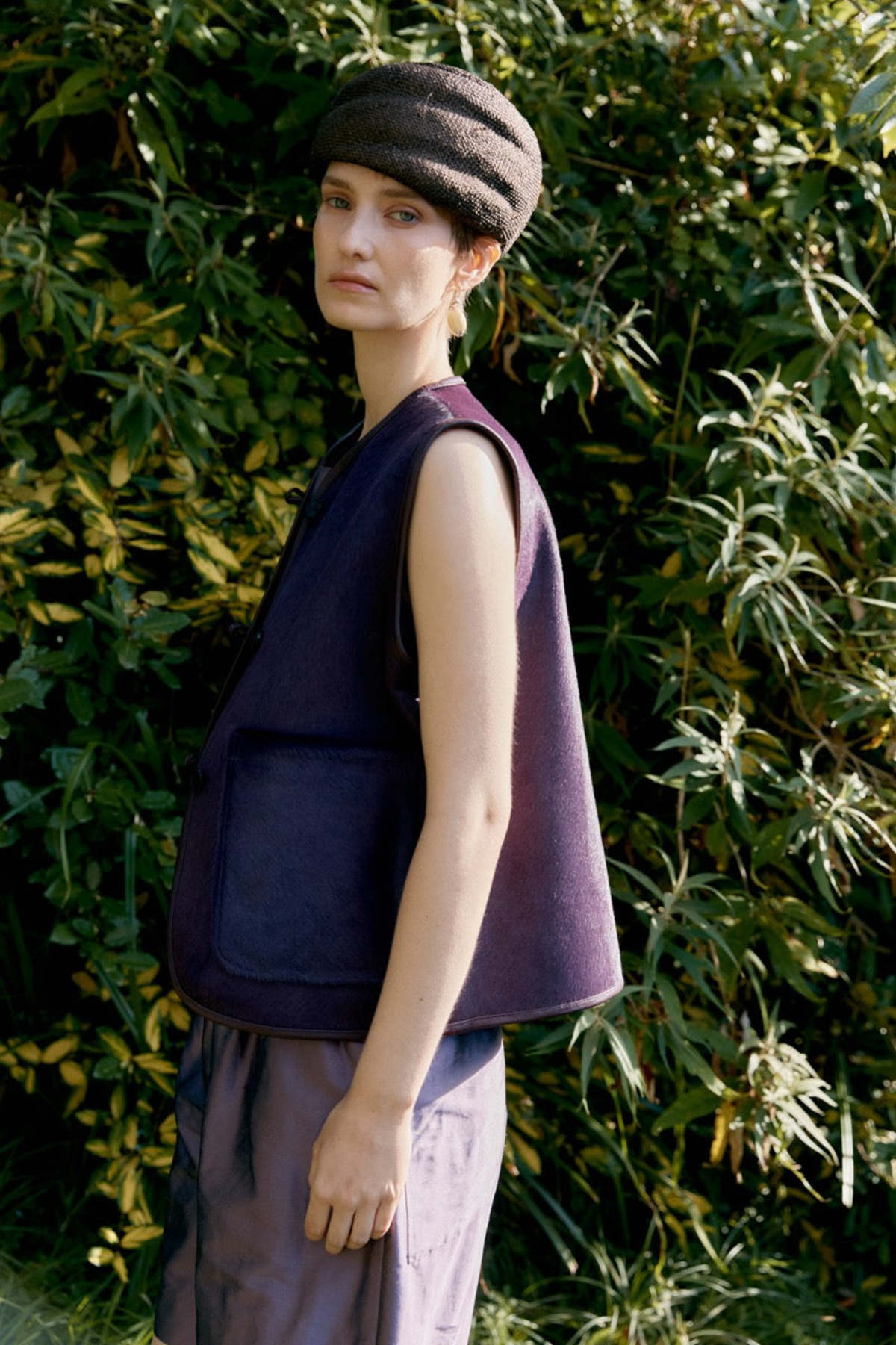 CAWLEY STUDIO Hair On Hide Leather Ella Vest - Violet - Image 2 of 6