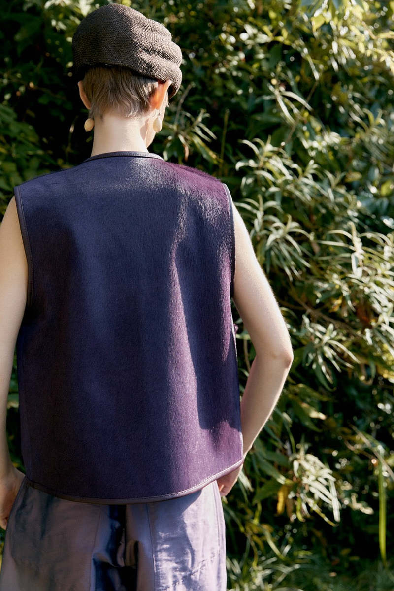 CAWLEY STUDIO Hair On Hide Leather Ella Vest - Violet