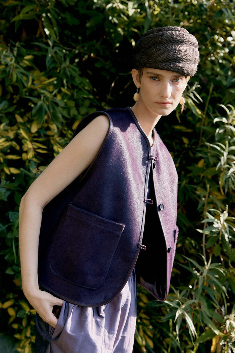 CAWLEY STUDIO Hair On Hide Leather Ella Vest - Violet