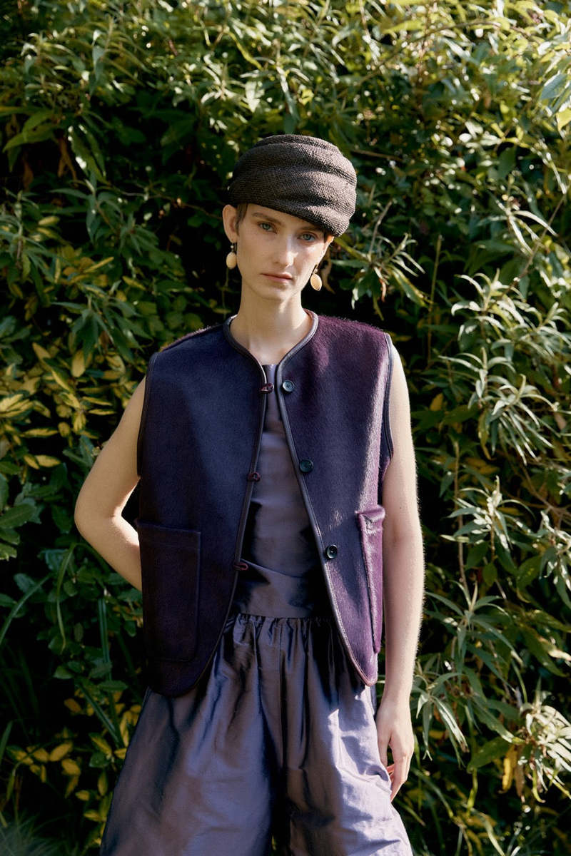 CAWLEY STUDIO Hair On Hide Leather Ella Vest - Violet