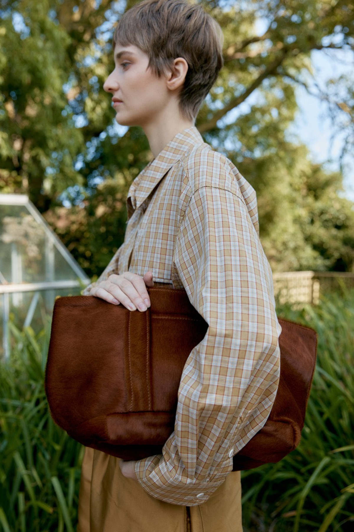 CAWLEY STUDIO Hair On Hide Mini Tote Bag - Chestnut - Image 3 of 3
