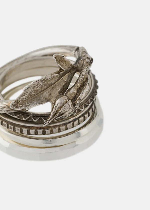 werkstatt:mnchen Silver Rosebud 5-Ring Set - Silver