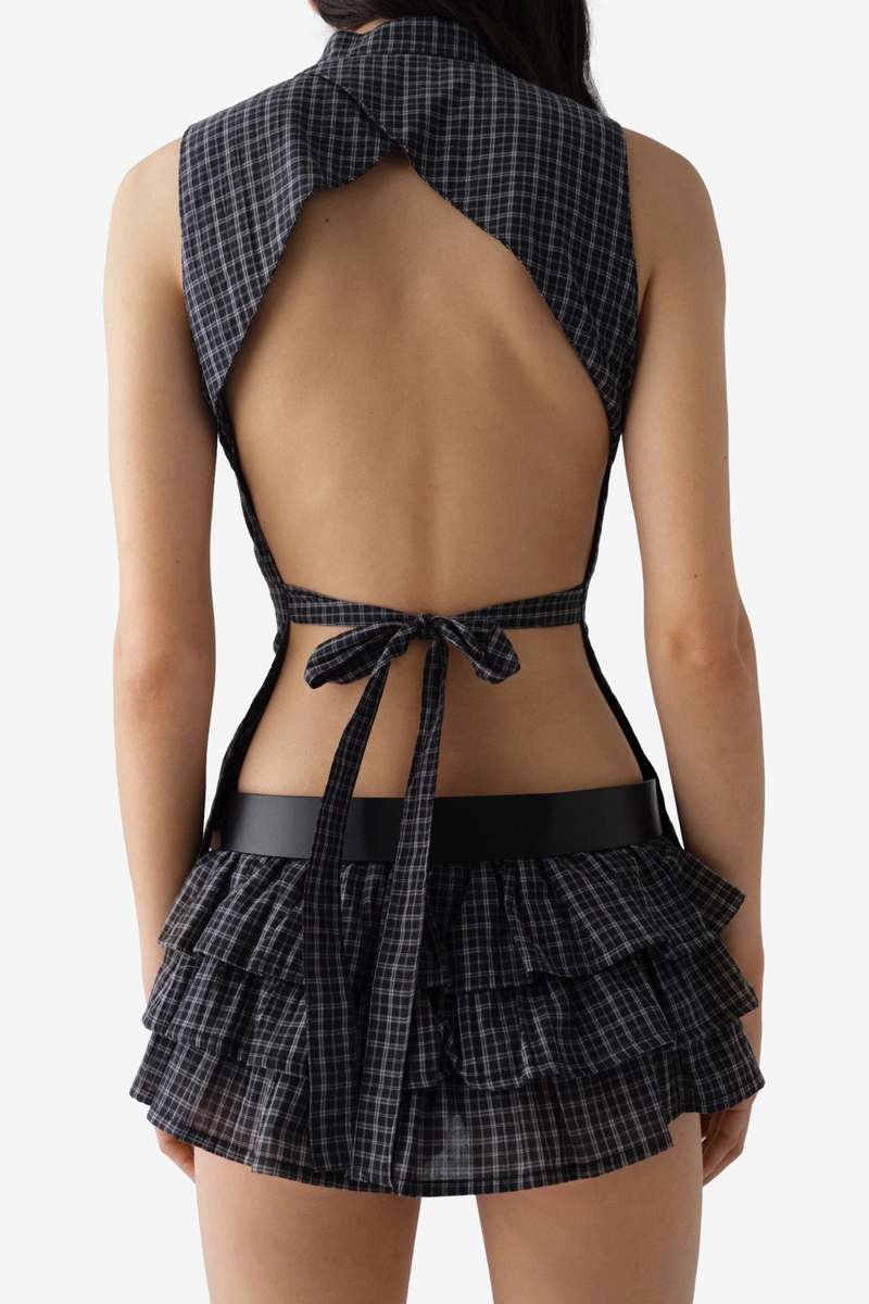 Gimagaus Coco Top Checks Top - Black