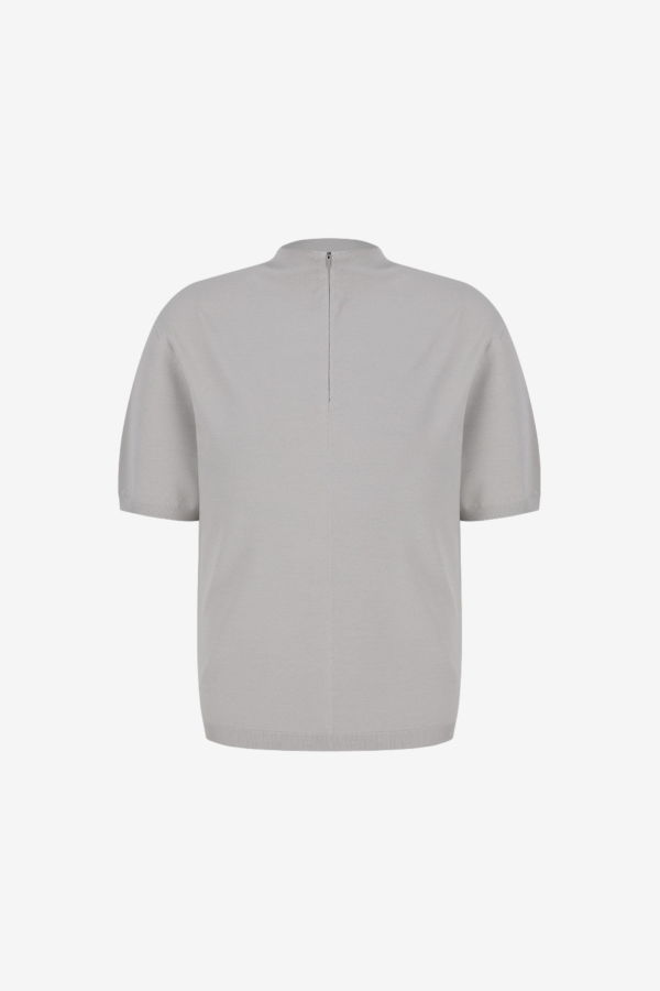 AMOMENTO Half Zip-Up Knit Sweater