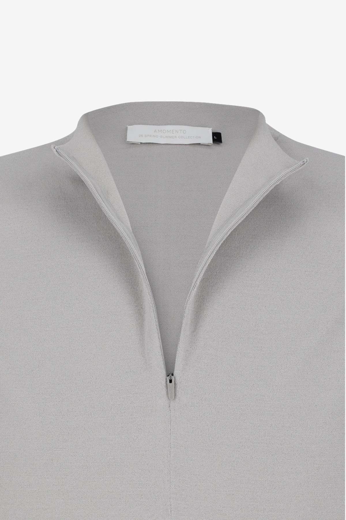 AMOMENTO Half Zip-Up Knit Sweater - Image 4 of 5