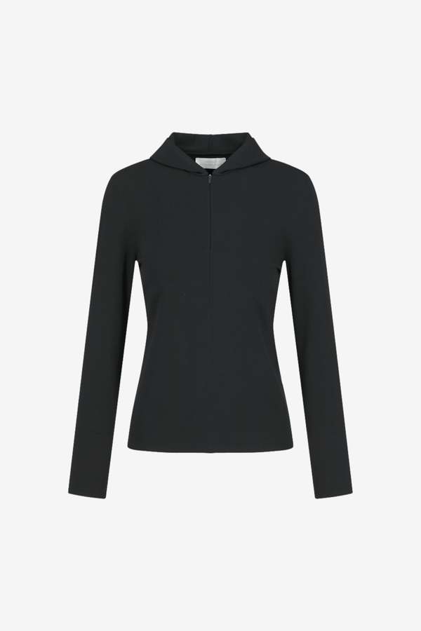 AMOMENTO Half Zip-Up Knit Hoodie