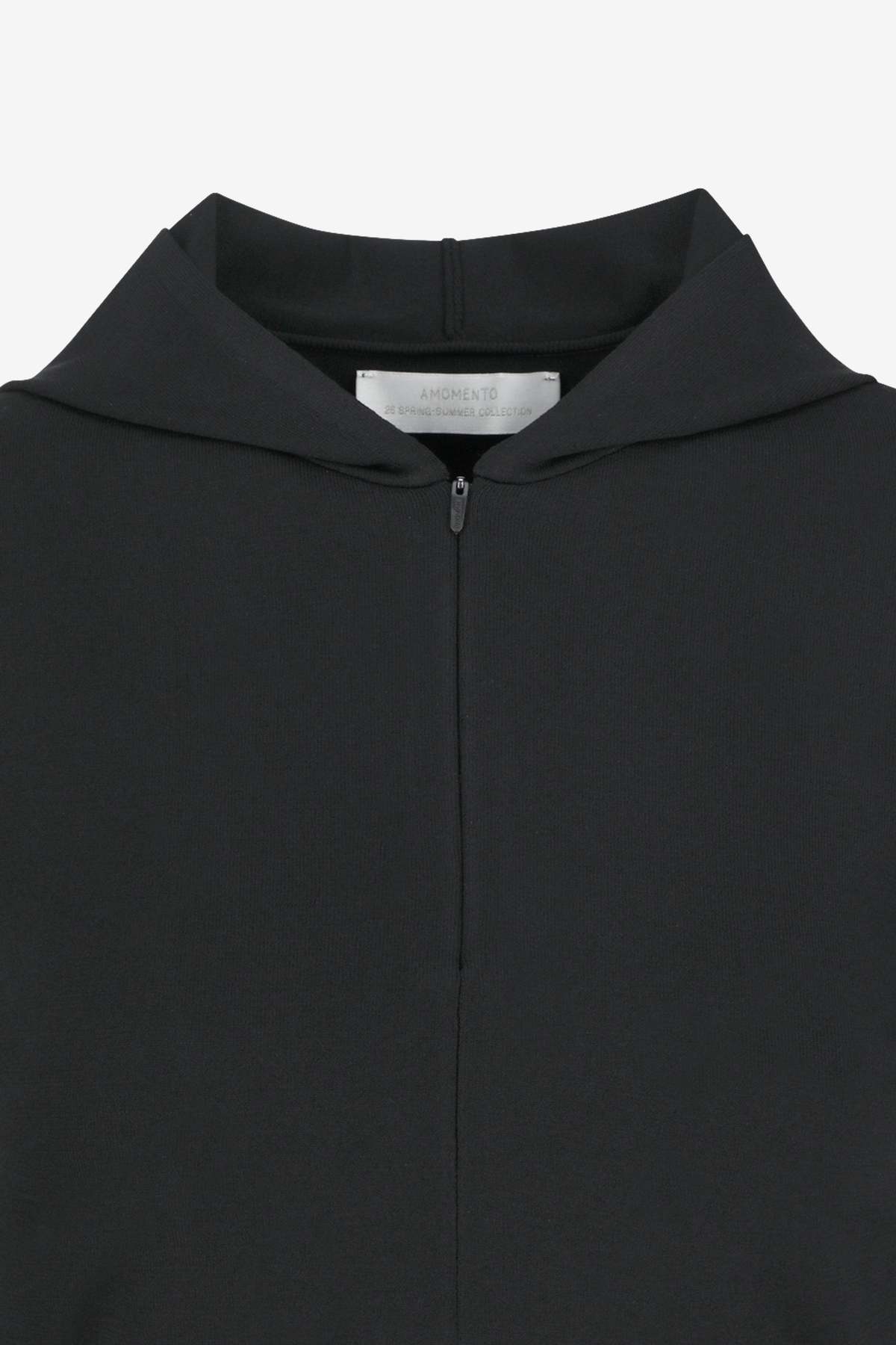 AMOMENTO Half Zip-Up Knit Hoodie - Image 3 of 4