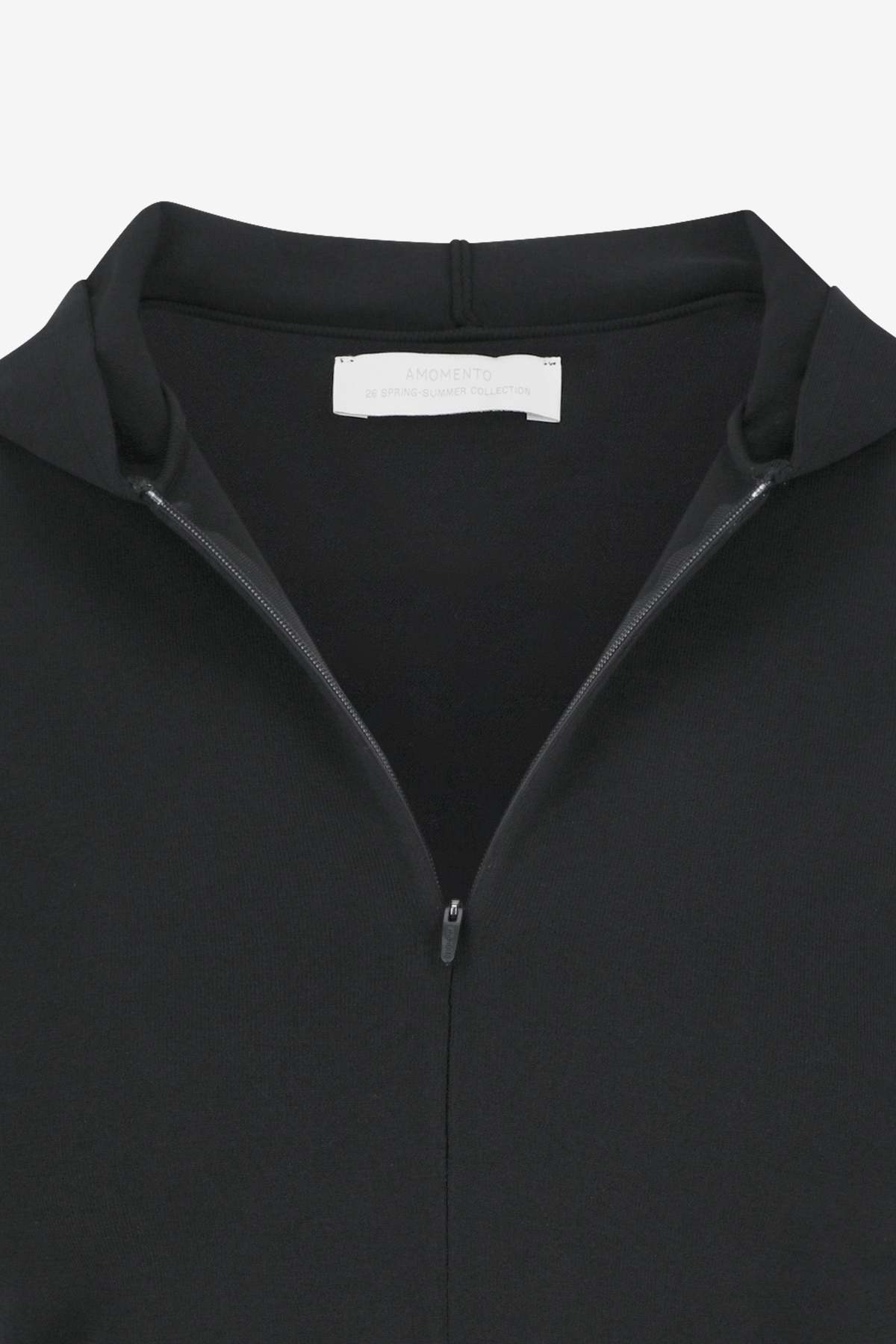 AMOMENTO Half Zip-Up Knit Hoodie - Image 4 of 4
