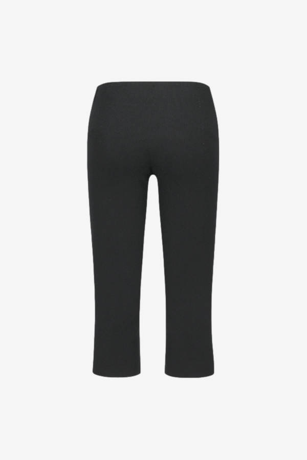 AMOMENTO Knit Capri Pants - Black