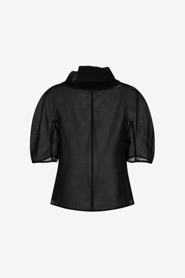 AMOMENTO Knotted Collar Top