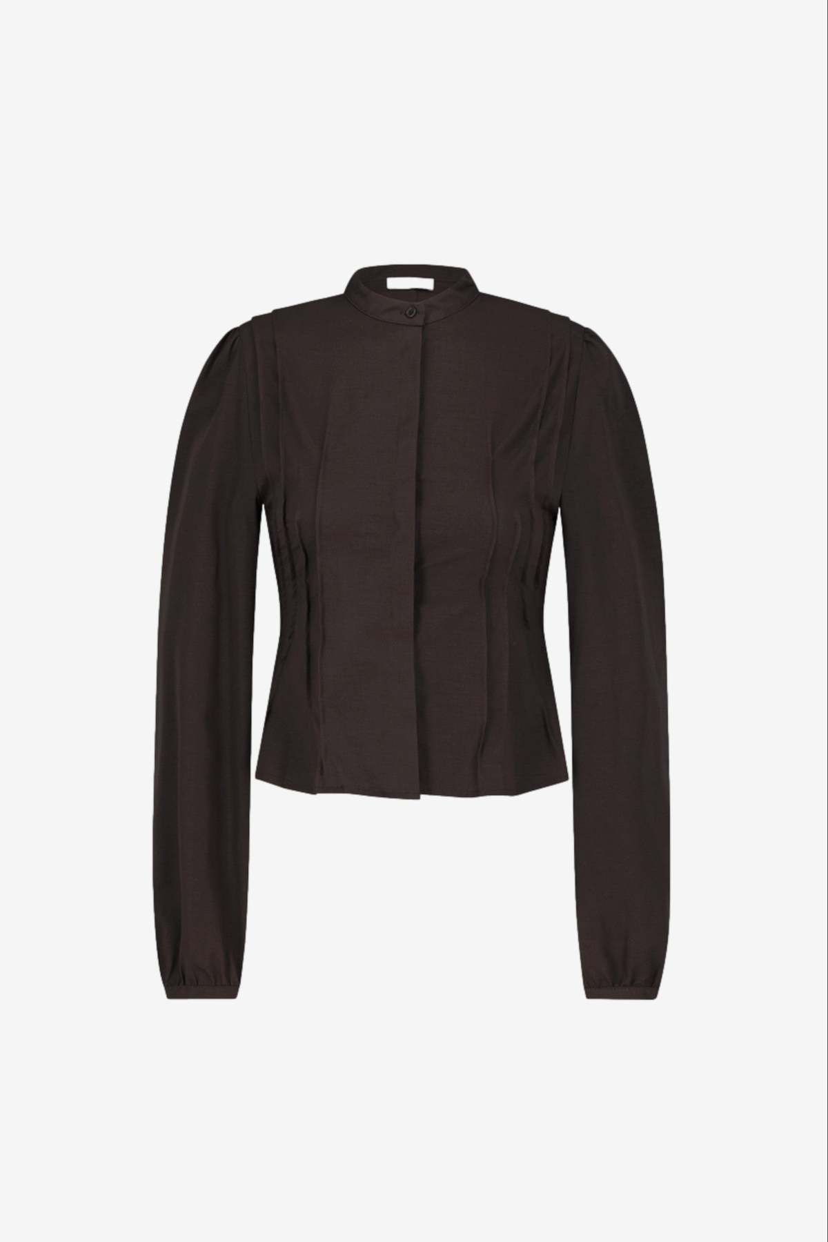 AMOMENTO Pintuck Slim Shirt Top - Image 1 of 5