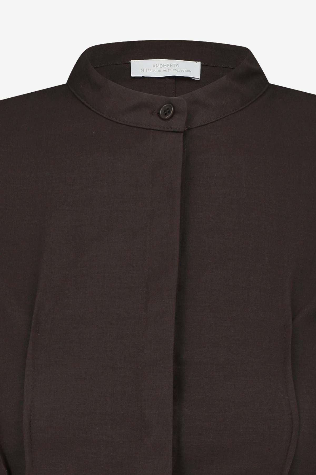 AMOMENTO Pintuck Slim Shirt Top - Image 3 of 5