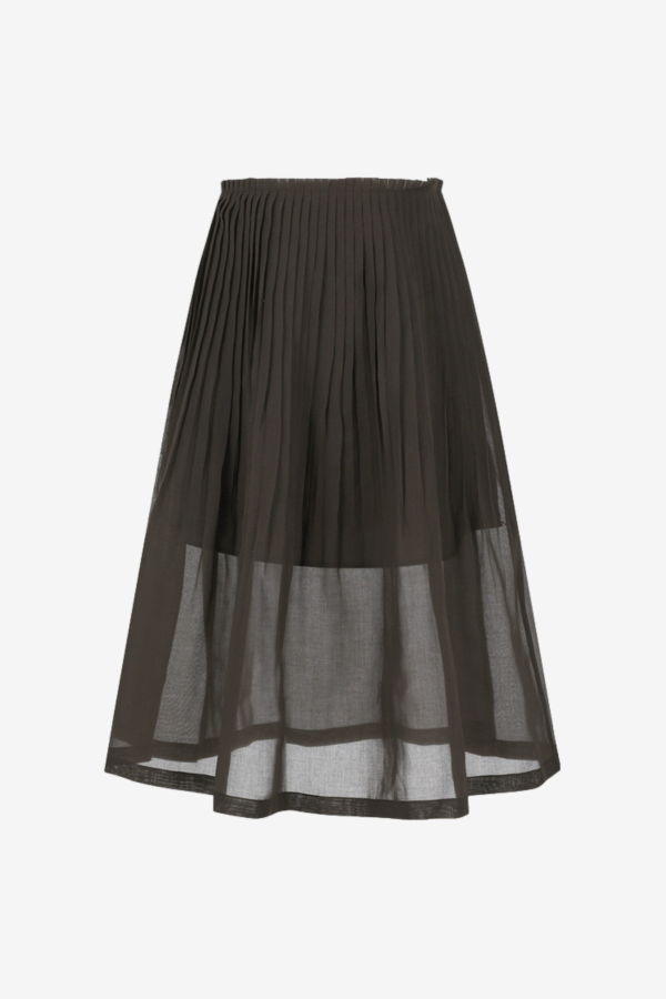 AMOMENTO Pleated Midi Skirt