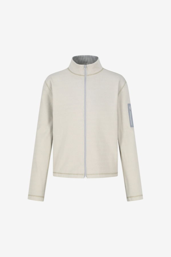 AMOMENTO Pocket Zip Up Jumper