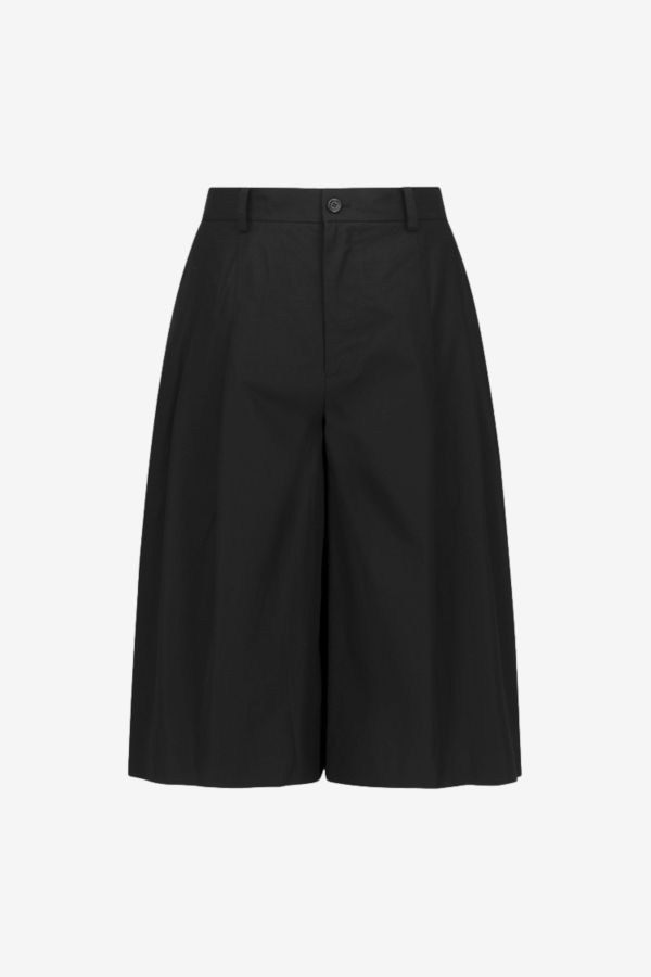 AMOMENTO Wide Bermuda Pants Trousers - Black