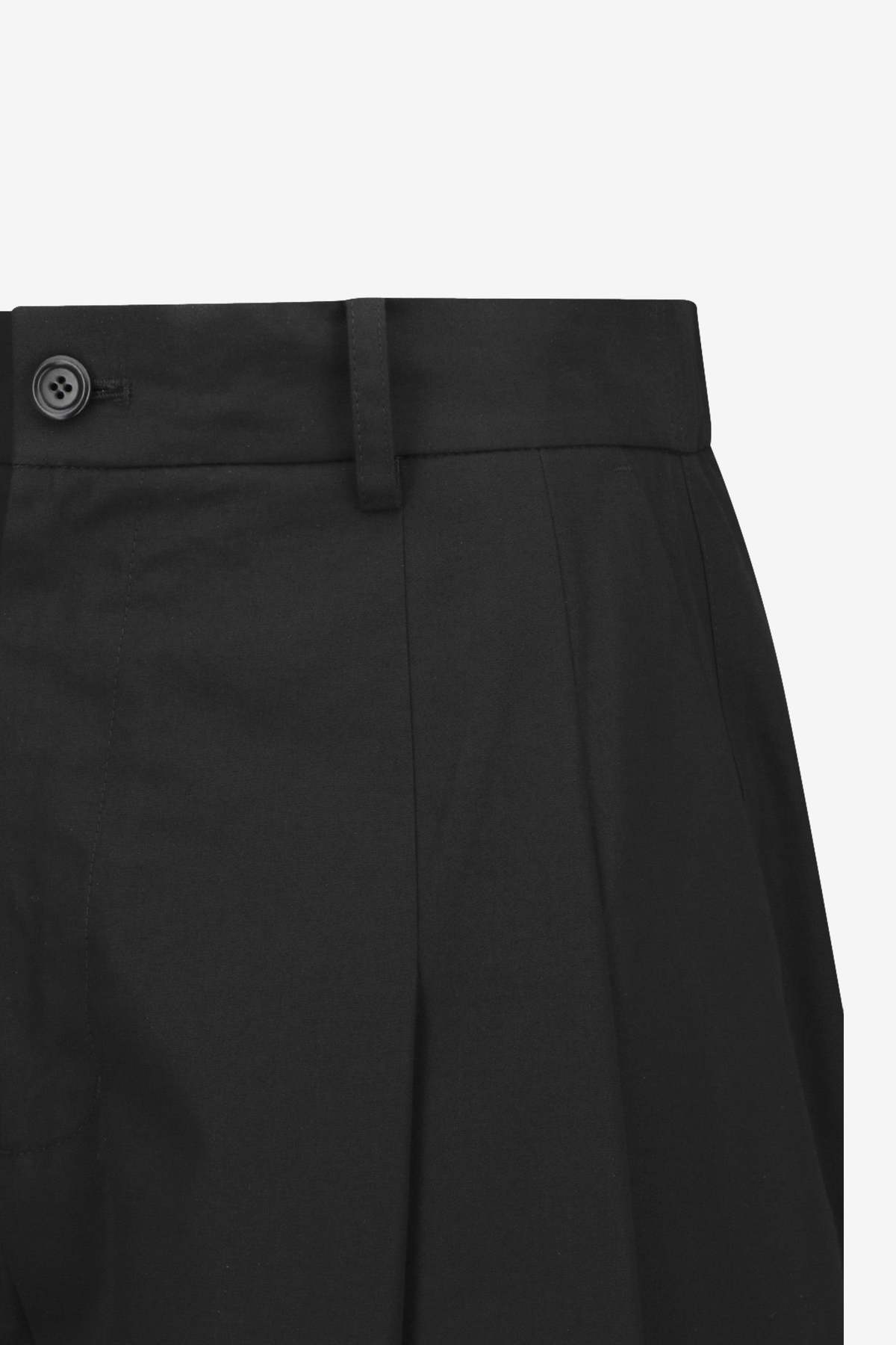 AMOMENTO Wide Bermuda Pants Trousers - Black - Image 4 of 5