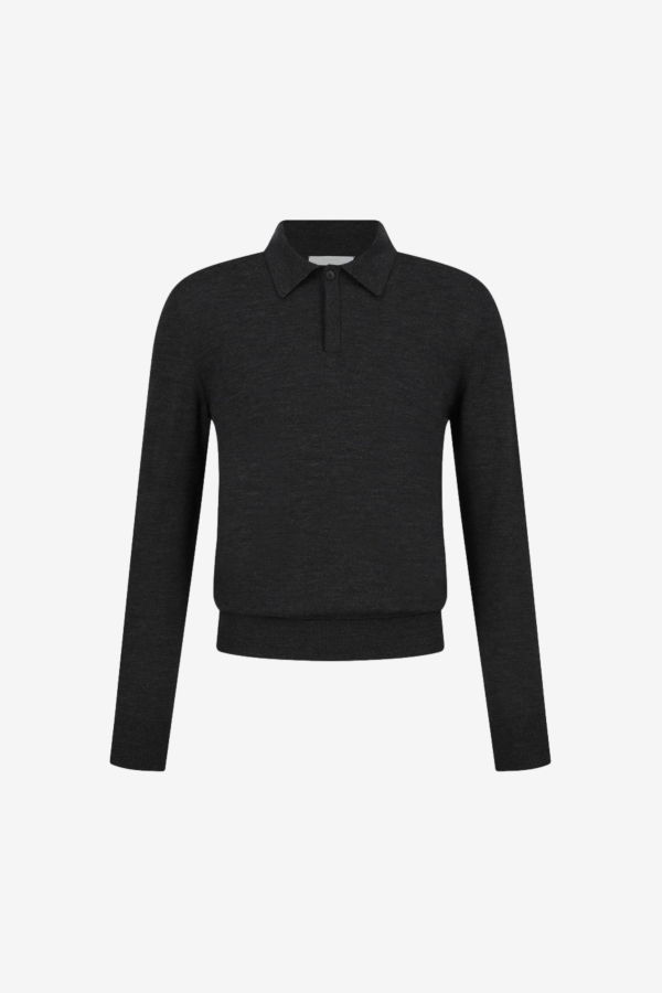 AMOMENTO Wool Collar Knit Sweater