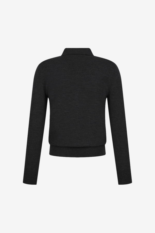 AMOMENTO Wool Collar Knit Sweater