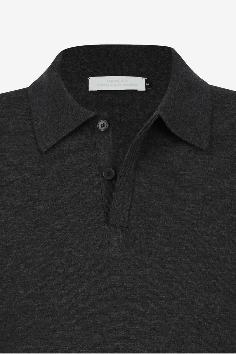 AMOMENTO Wool Collar Knit Sweater