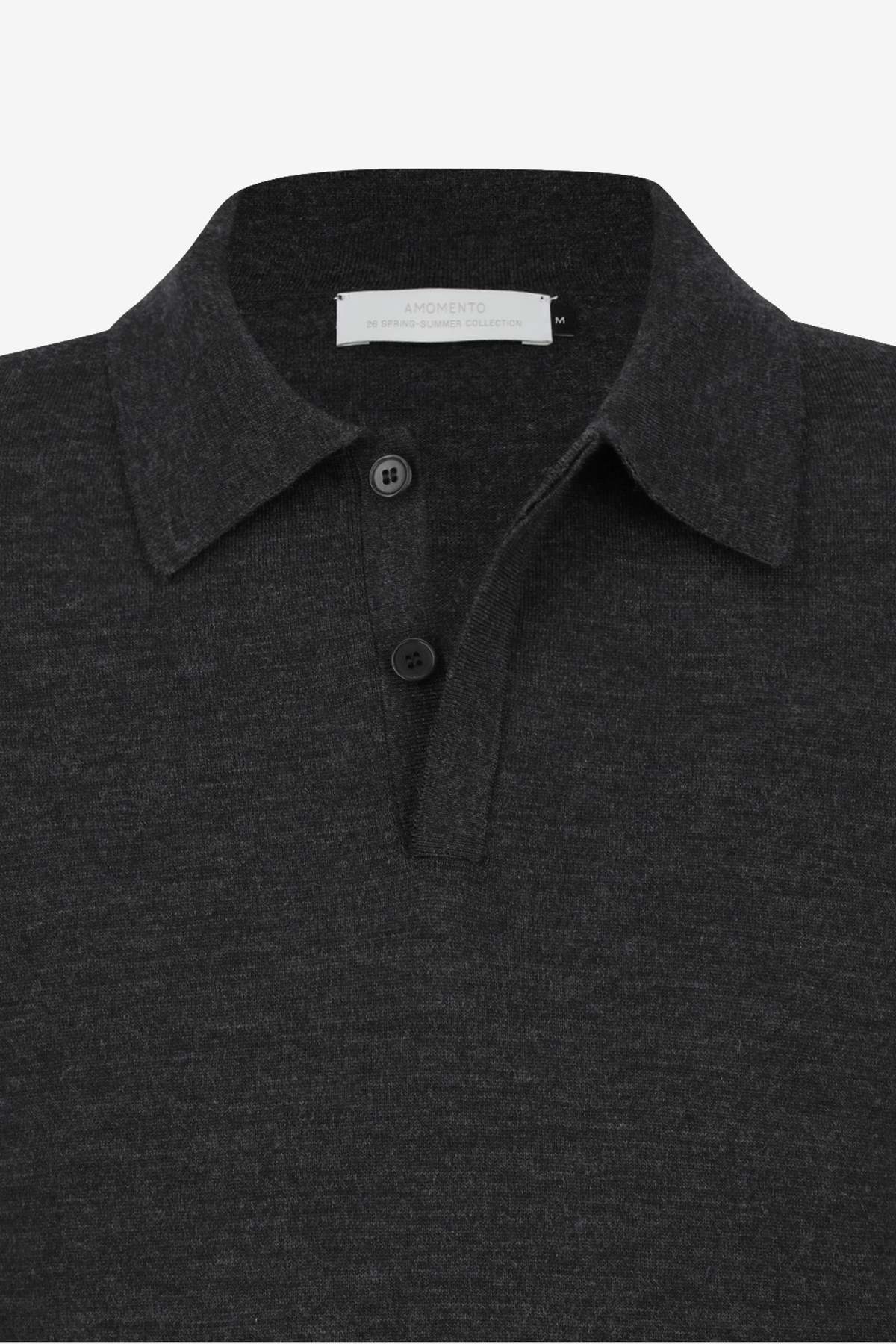 AMOMENTO Wool Collar Knit Sweater - Image 4 of 4