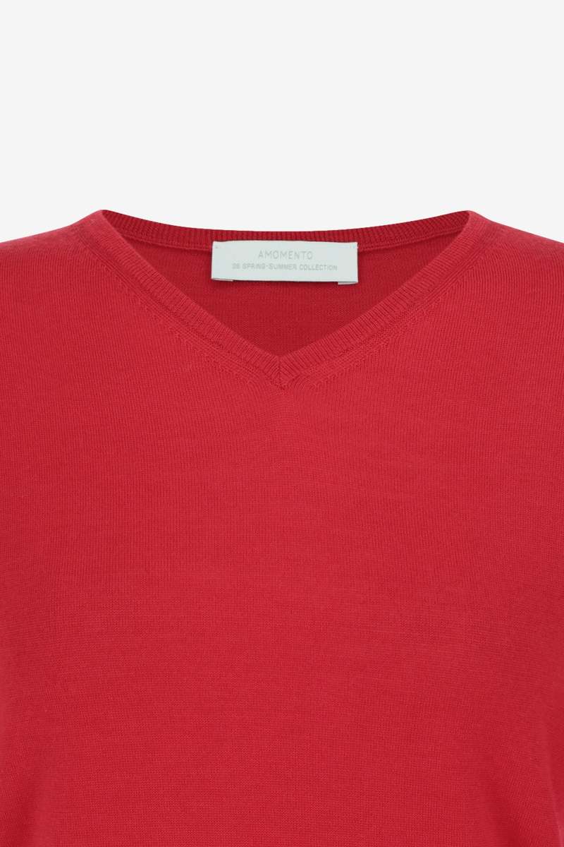 AMOMENTO Wool V-Neck Knit