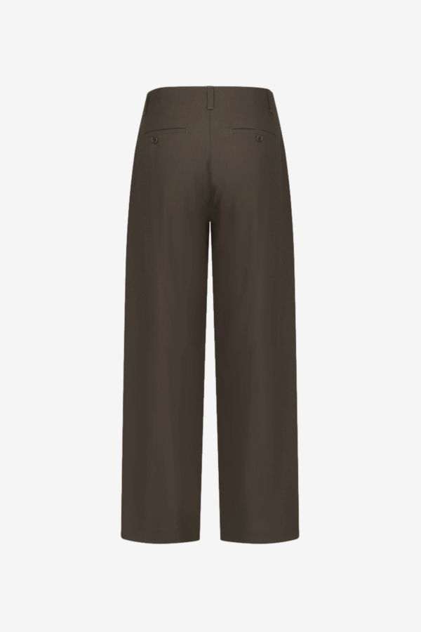 AMOMENTO Wool Wide Pants - Khaki Brown