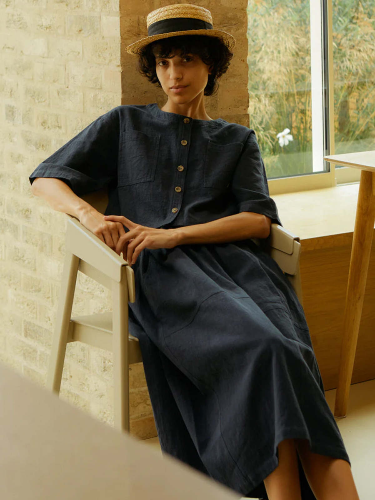 L.F.Markey Beau Textured Linen Top - Image 2 of 7