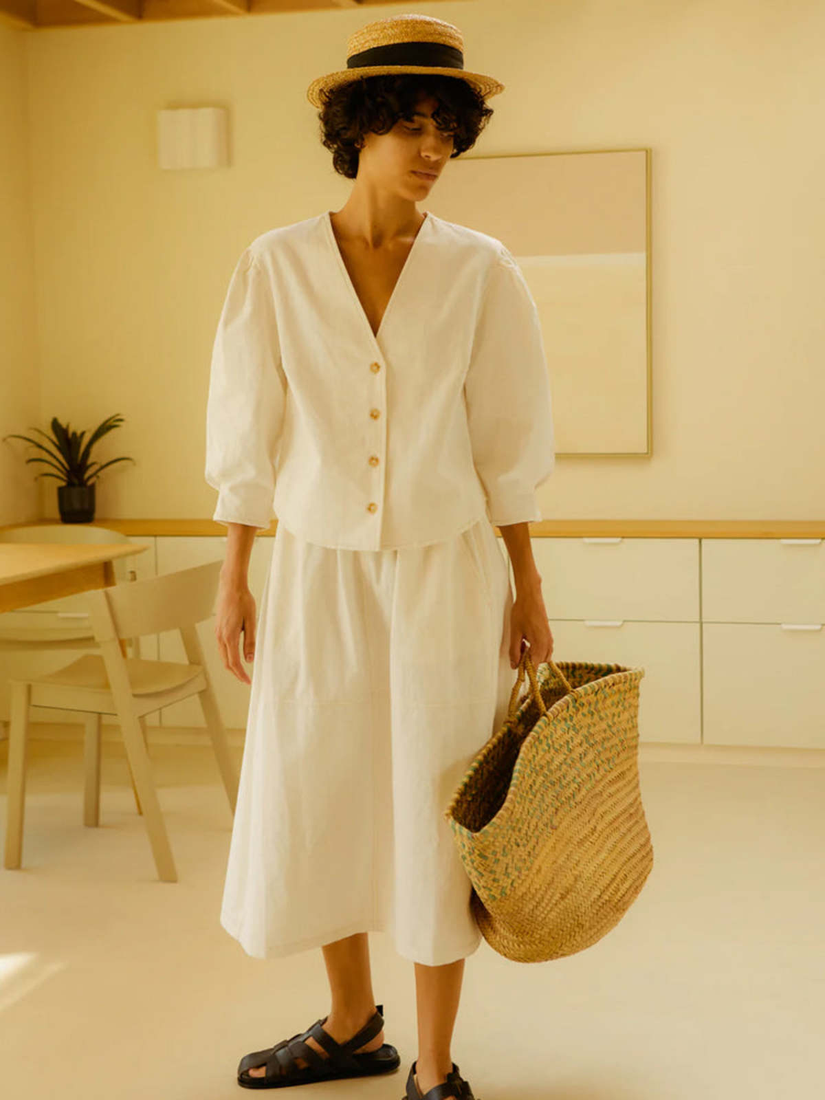 L.F.Markey Emile Textured Cotton Skirt - Image 2 of 6