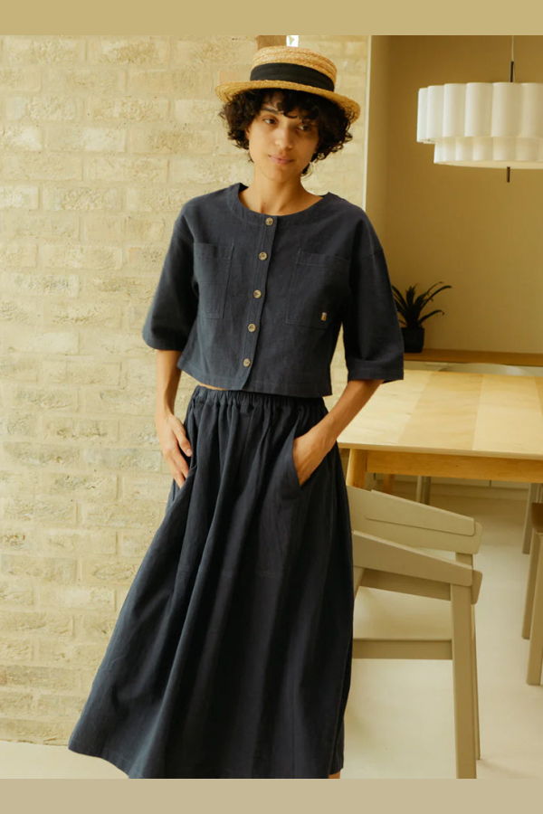 L.F.Markey Emile Textured Linen Skirt