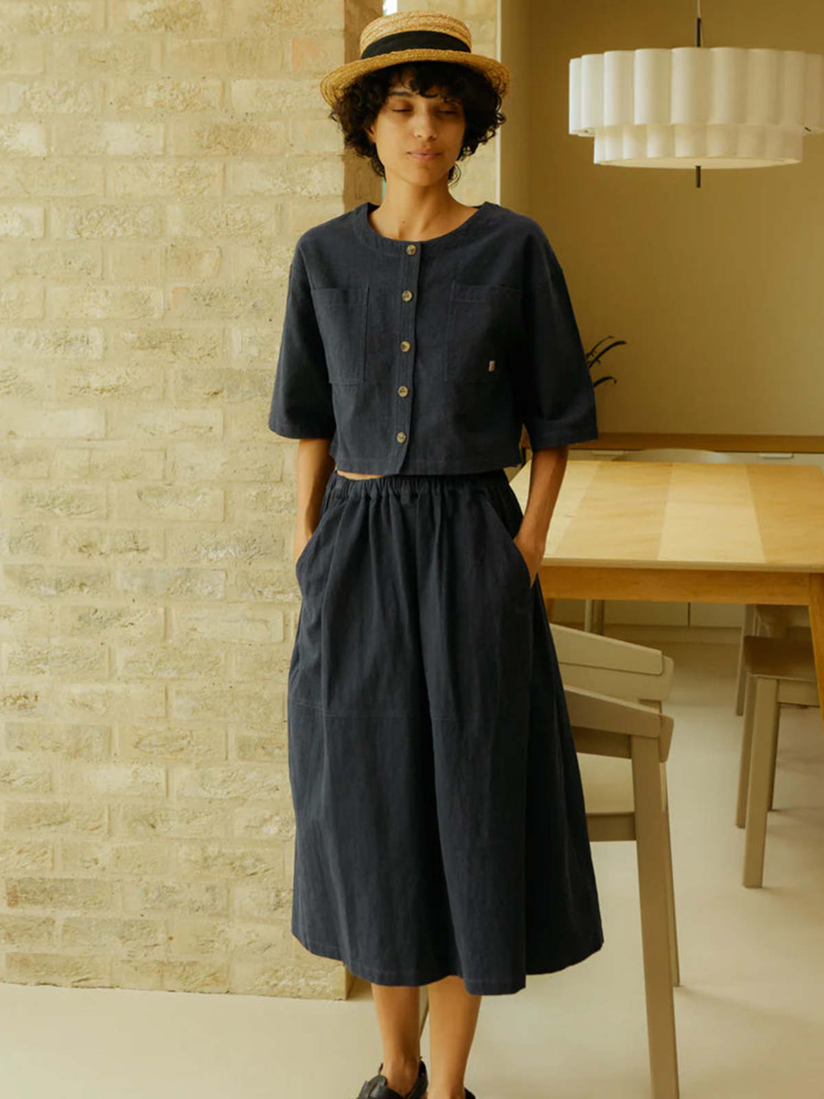 L.F.Markey Emile Textured Linen Skirt - Image 6 of 7