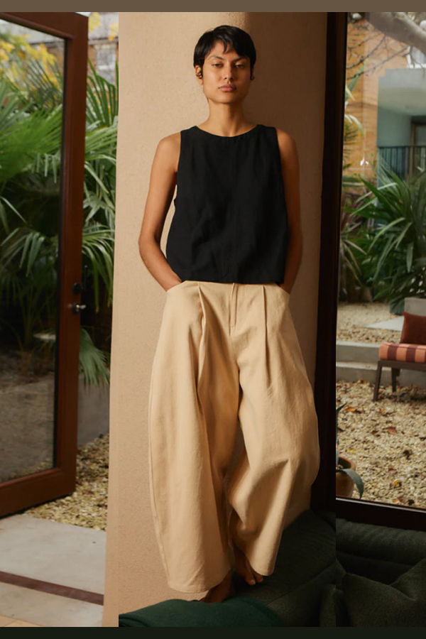 L.F.Markey Rowan Slub Linen Top