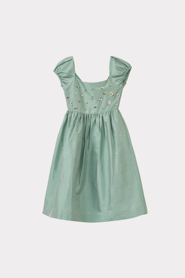 KIDS Caramel Garda Girl's Silk Taffeta Dress