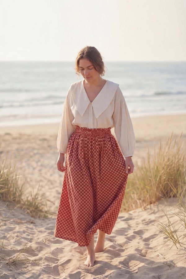 WOC The Market Organic Skirt - Brick Red / Natural